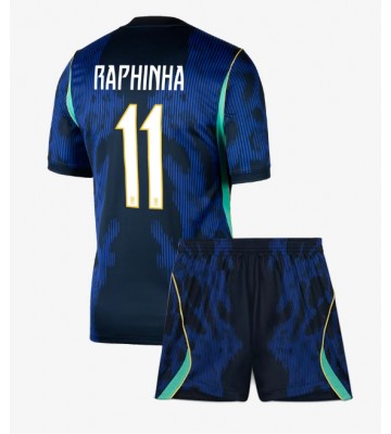 Brasilien Raphinha Belloli #11 Udebanetrøje Børn VM 2026 Kortærmet (+ Korte bukser)